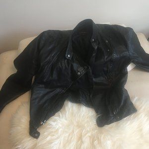 Cole Haan Zip Front Leather Jacket